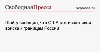 Сергей Шойгу - Шойгу сообщил, что США стягивают свои войска к границам России - svpressa.ru - Канада