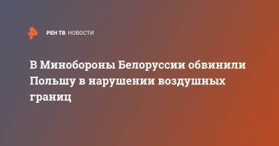 В Минобороны Белоруссии обвинили Польшу в нарушении воздушных границ - ren.tv - Минск - Варшава