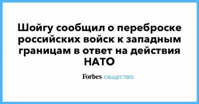 Сергей Шойгу - Шойгу сообщил о переброске российских войск к западным границам в ответ на действия НАТО - forbes.ru - Россия - Украина