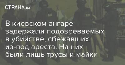 В киевском ангаре задержали подозреваемых в убийстве, сбежавших из-под ареста. На них были лишь трусы и майки - strana.ua - Полтава