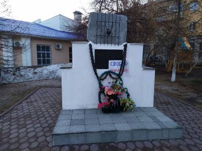 Алексей Навальный - Алексей Шварц - В Кургане на памятник жертвам политических репрессий кто-то повесил плакат про Навального - znak.com
