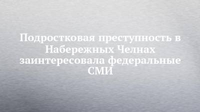 Агина Алтынбаева - Подростковая преступность в Набережных Челнах заинтересовала федеральные СМИ - chelny-izvest.ru - Набережные Челны