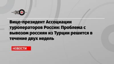 Дмитрий Горин - Вице-президент Ассоциации туроператоров России: Проблема с вывозом россиян из Турции решится в течение двух недель - echo.msk.ru - Москва - Турция - Стамбул - Танзания