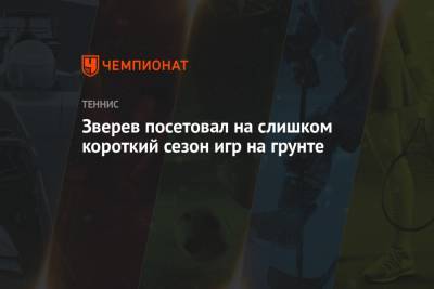 Александр Зверев - Зверев посетовал на слишком короткий сезон игр на грунте - championat.com