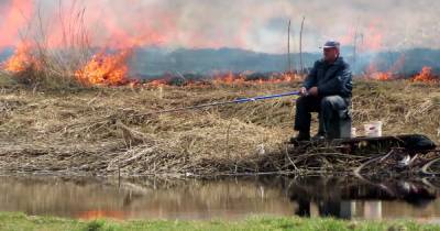 "Посреди апокалипсиса": в Беларуси мужчина ловил рыбу во время пожара - tsn.ua - шт. Калифорния