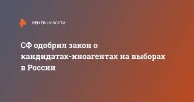 СФ одобрил закон о кандидатах-иноагентах на выборах в России - ren.tv