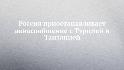 Татьяна Голикова - Анна Попова - Россия приостанавливает авиасообщение с Турцией и Танзанией - chelny-izvest.ru - Москва - Турция - Стамбул - Танзания