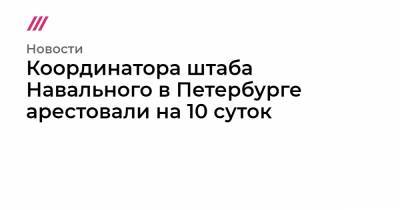 Координатора штаба Навального в Петербурге арестовали на 10 суток - tvrain.ru - Санкт-Петербург