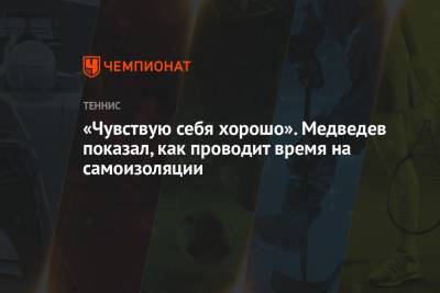 Даниил Медведев - Филип Краинович - «Чувствую себя хорошо». Медведев показал, как проводит время на самоизоляции - championat.com - Сербия - Монако - Аргентина