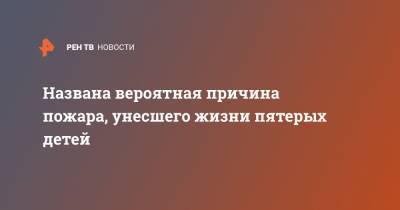 Названа вероятная причина пожара, унесшего жизни пятерых детей - ren.tv - Екатеринбург - Свердловская обл.