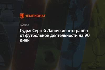 Сергей Лапочкин - Судья Сергей Лапочкин отстранён от футбольной деятельности на 90 дней - championat.com