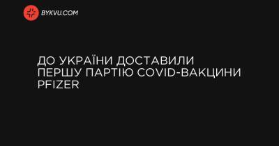 Максим Степанов - До України доставили першу партію COVID-вакцини Pfizer - bykvu.com - Украина - Україна - місто Київ