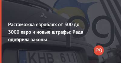 Растаможка евроблях от 500 до 3000 евро и новые штрафы: Рада одобрила законы - thepage.ua