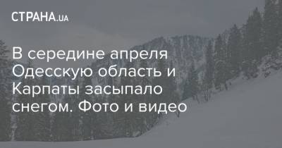 Наталья Диденко - В середине апреля Одесскую область и Карпаты засыпало снегом. Фото и видео - strana.ua - Одесская обл.