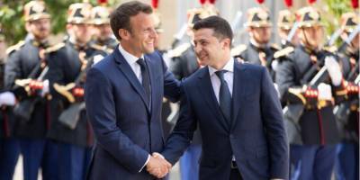 Владимир Зеленский - Ангела Меркель - Эммануэль Макрон - Зеленский предложил Макрону подписать декларацию о поддержке членства Украины в ЕС. Некоторые страны уже это сделали - nv.ua