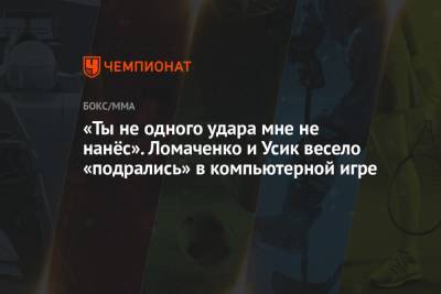 Василий Ломаченко - Александр Усик - «Ты не одного удара мне не нанёс». Ломаченко и Усик весело «подрались» в компьютерной игре - championat.com