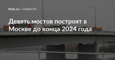 Андрей Бочкарев - Девять мостов построят в Москве до конца 2024 года - mos.ru - Москва - Строительство