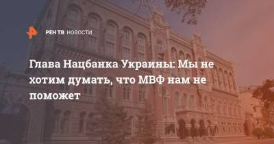 Кирилл Шевченко - Глава Нацбанка Украины: Мы не хотим думать, что МВФ нам не поможет - ren.tv - Украина - Киев