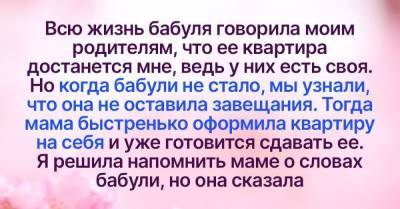 Бабуля говорила, что оставит квартиру мне, но мама подло забрала ее и не отдает - skuke.net