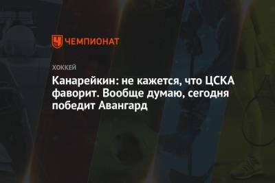 Федор Канарейкин - Канарейкин: не кажется, что ЦСКА фаворит. Вообще думаю, сегодня победит Авангард - championat.com