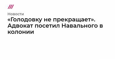 Анастасий Васильев - «Голодовку не прекращает». Адвокат посетил Навального в колонии - tvrain.ru