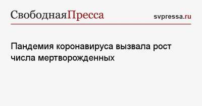 Пандемия коронавируса вызвала рост числа мертворожденных - svpressa.ru
