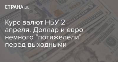 Курс валют НБУ 2 апреля. Доллар и евро немного "потяжелели" перед выходными - strana.ua