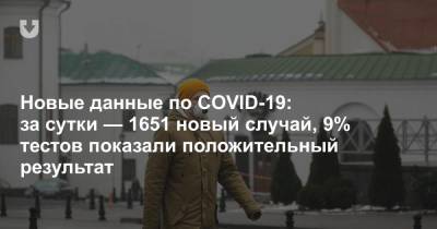 Новые данные по COVID-19: за сутки — 1651 новый случай, 9% тестов показали положительный результат - news.tut.by
