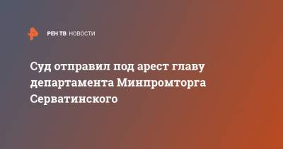 Суд отправил под арест главу департамента Минпромторга Серватинского - ren.tv - Москва