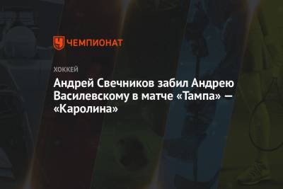 Бэй Лайтнинг - Андрей Василевский - Андрей Свечников - Андрей Свечников забил Андрею Василевскому в матче «Тампа» — «Каролина» - championat.com
