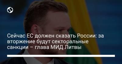 Габриэлюс Ландсбергис - Сейчас ЕС должен сказать России: за вторжение будут секторальные санкции – глава МИД Литвы - liga.net - Литва