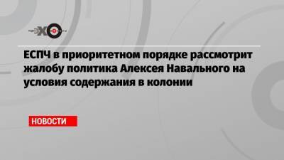 Алексей Навальный - ЕСПЧ в приоритетном порядке рассмотрит жалобу политика Алексея Навального на условия содержания в колонии - echo.msk.ru