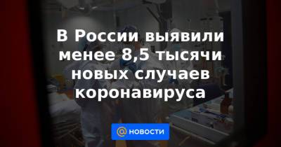 В России выявили менее 8,5 тысячи новых случаев коронавируса - news.mail.ru - Москва - Санкт-Петербург - Московская обл.