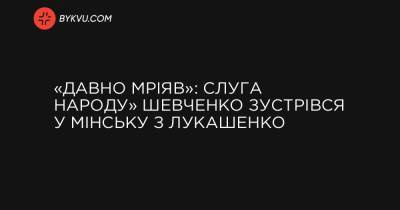 «Давно мріяв»: Слуга народу» Шевченко зустрівся у Мінську з Лукашенко - bykvu.com - Білорусь
