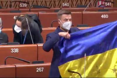 Алексей Гончаренко - Президент ПАСЕ пригрозил Гончаренко санкциями за простреленный флаг Украины - real-vin.com
