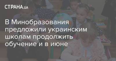 В Минобразования предложили украинским школам продолжить обучение и в июне - strana.ua