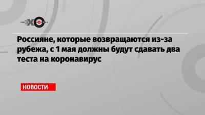 Россияне, которые возвращаются из-за рубежа, с 1 мая должны будут сдавать два теста на коронавирус - echo.msk.ru - Турция - Танзания