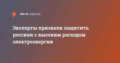 Эксперты призвали защитить россиян с высоким расходом электроэнергии - ren.tv - Россия - Тарифы