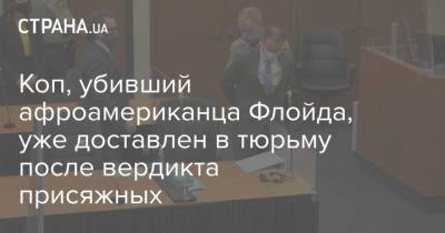 Джордж Флойд - Дерек Шовин - Коп, убивший афроамериканца Флойда, уже доставлен в тюрьму после вердикта присяжных - strana.ua - шт. Миннесота