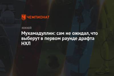 Шакир Мухамадуллин - Мухамадуллин: сам не ожидал, что выберут в первом раунде драфта НХЛ - championat.com - шт.Нью-Джерси