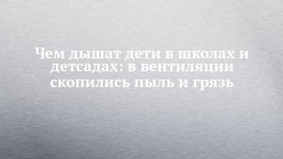 Чем дышат дети в школах и детсадах: в вентиляции скопились пыль и грязь - chelny-izvest.ru