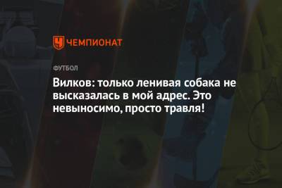 Михаил Вилков - Владимир Москалев - Вилков: только ленивая собака не высказалась в мой адрес. Это невыносимо, просто травля! - championat.com