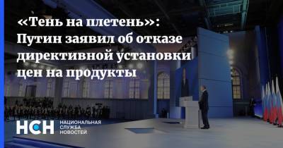 Владимир Путин - «Тень на плетень»: Путин заявил об отказе директивной установки цен на продукты - nsn.fm