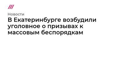 Алексей Навальный - В Екатеринбурге возбудили уголовное о призывах к массовым беспорядкам - tvrain.ru - Екатеринбург