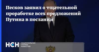 Владимир Путин - Дмитрий Песков - Антон Силуанов - Песков заявил о тщательной проработке всех предложений Путина в послании - nsn.fm