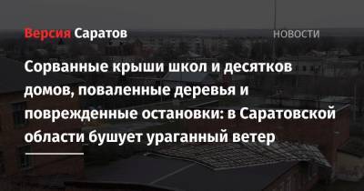 Николай Ларин - Сорванные крыши школ и десятков домов, поваленные деревья и поврежденные остановки: в Саратовской области бушует ураганный ветер - nversia.ru - Саратовская обл. - район Петровский