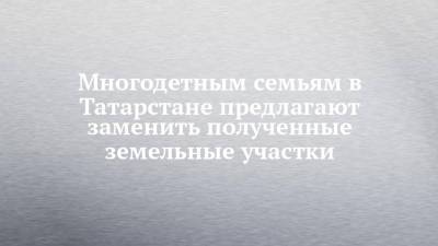 Многодетным семьям в Татарстане предлагают заменить полученные земельные участки - chelny-izvest.ru - респ. Татарстан - район Елабужский
