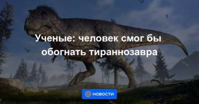 Ученые: человек смог бы обогнать тираннозавра - news.mail.ru - Голландия