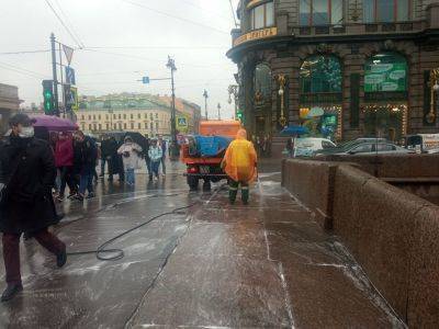 Алексей Навальный - В Петербурге перед акцией протеста в дождь моют тротуары - kasparov.ru - Санкт-Петербург