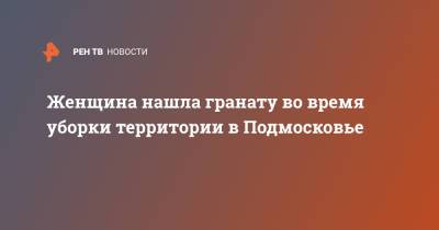 Женщина нашла гранату во время уборки территории в Подмосковье - ren.tv - Московская обл. - Московская область